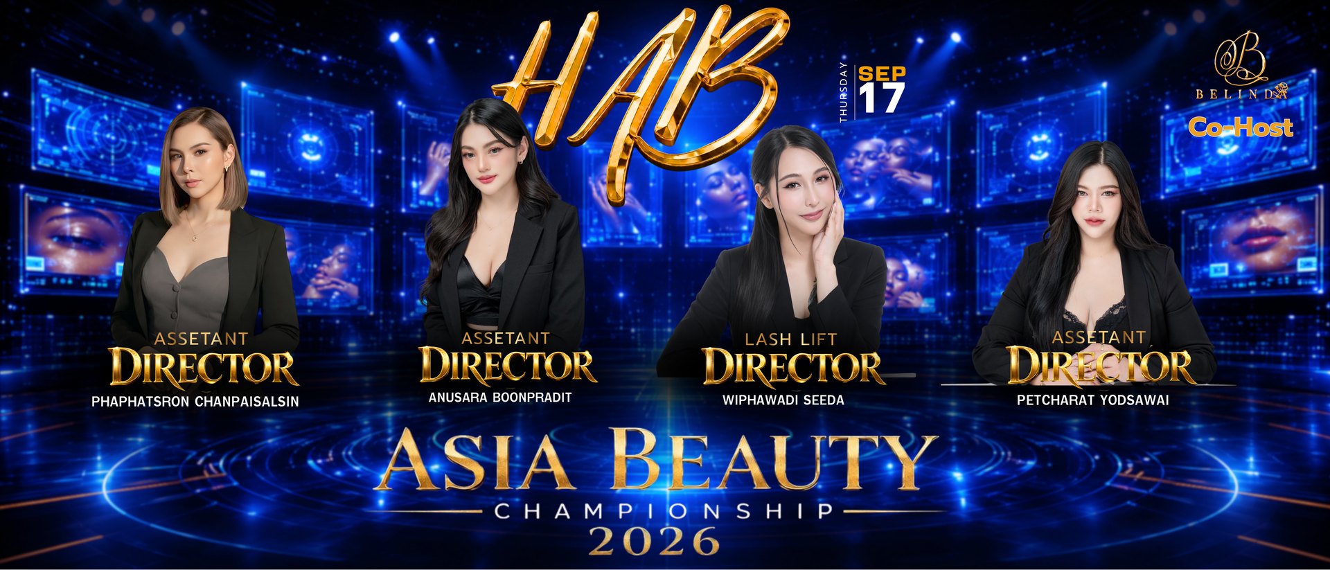 HAB Asia Beauty Championship 2026 — Assistant Directors (17 September)