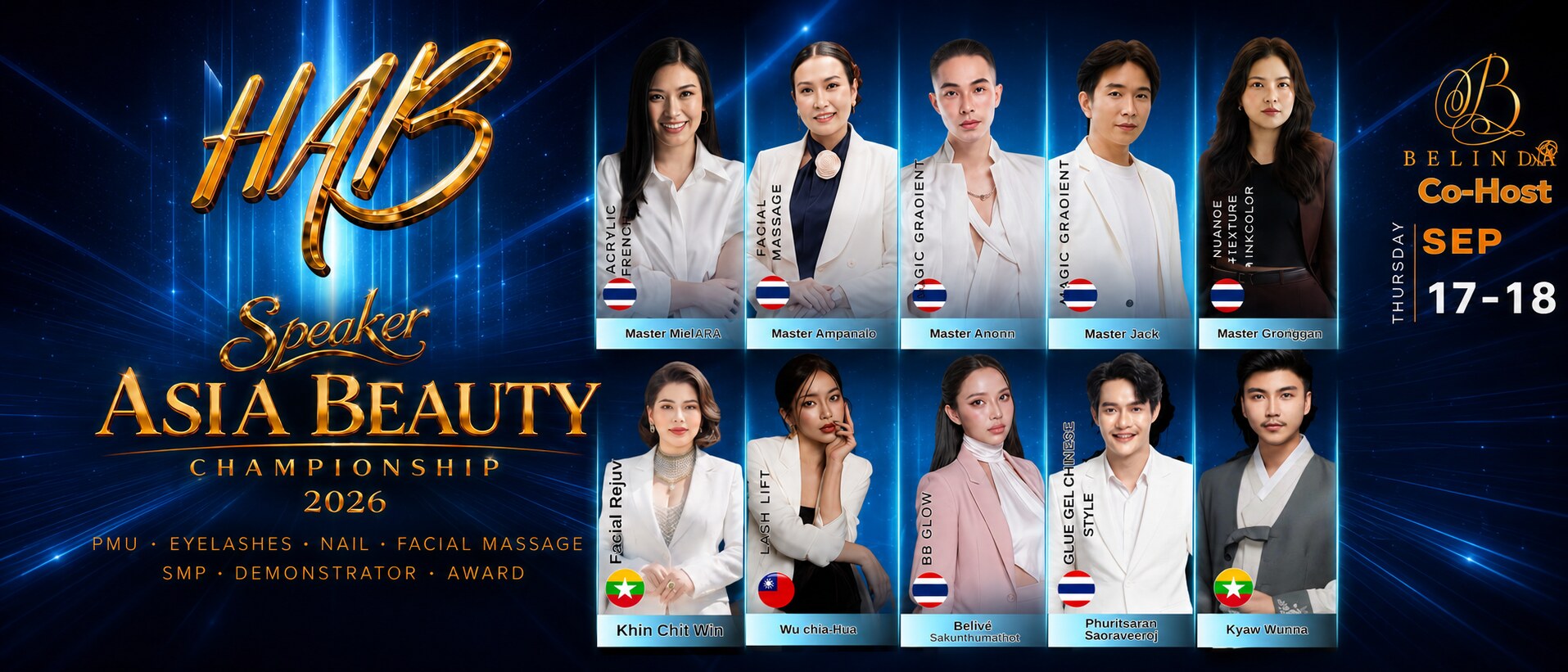 HAB Asia Beauty Championship 2026 — Speakers